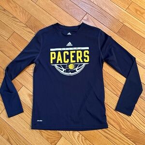 Adidas Indiana Pacers Navy Long Sleeve Youth Tee